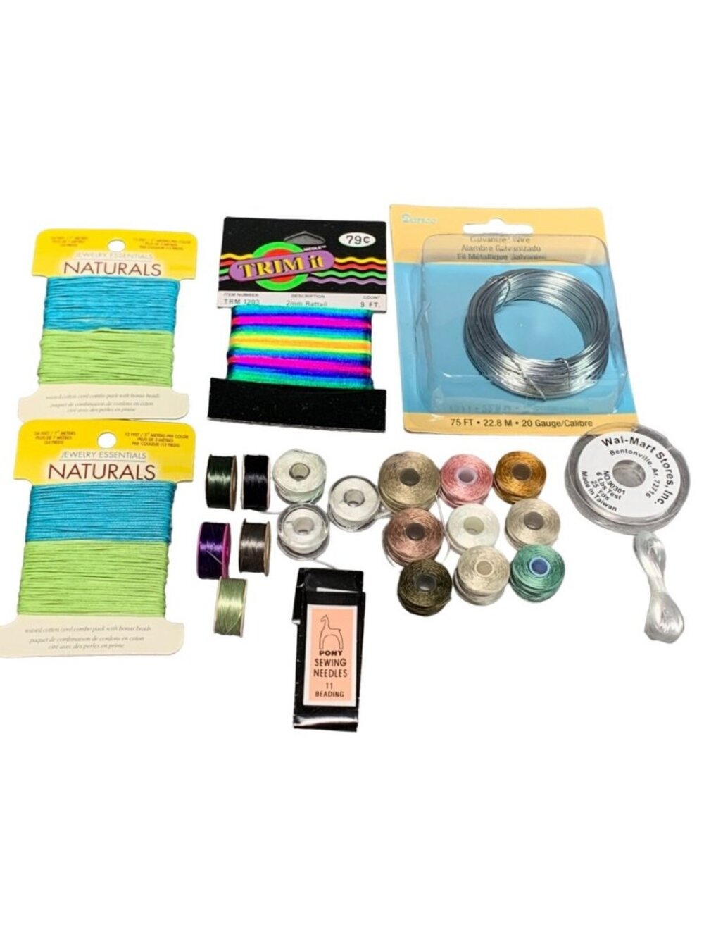 Jewelry Making Supplies Bundle: Embroidery Floss Beading Wire Sewing Needles